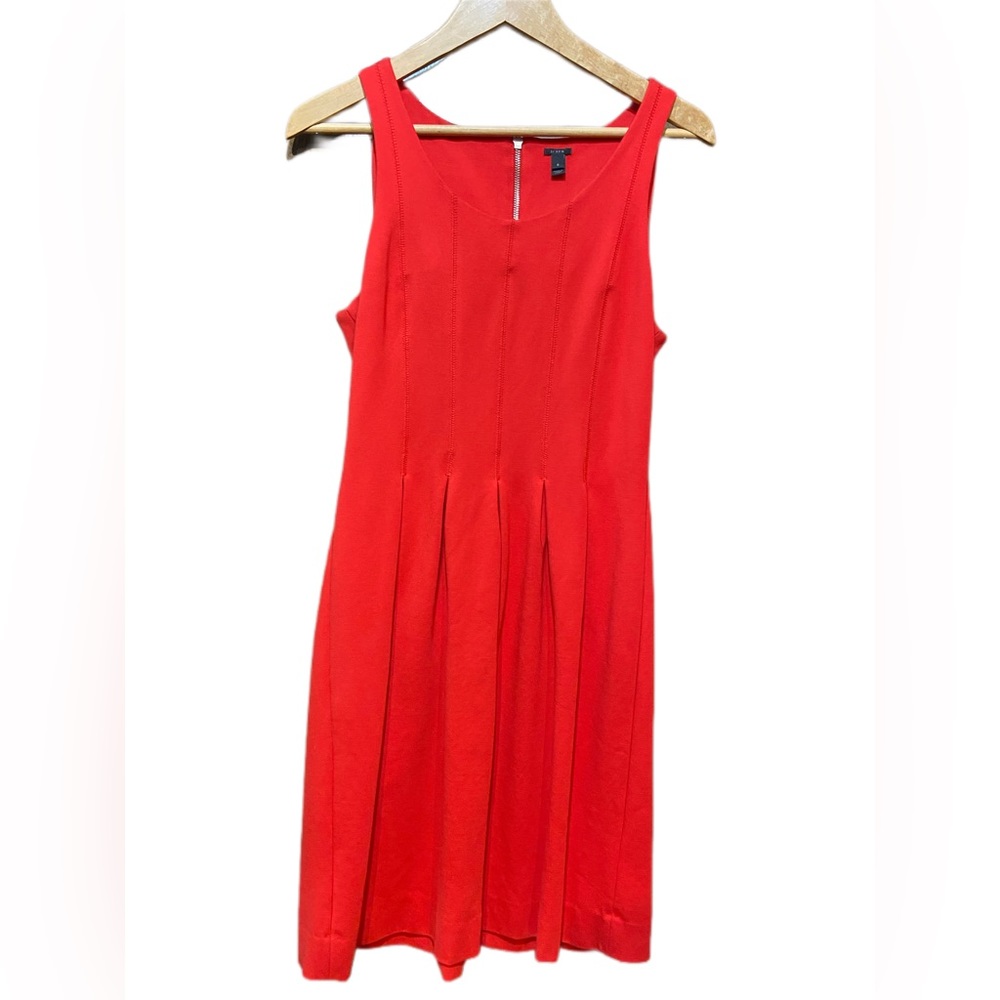 J crew fit and flare red dress size 8.